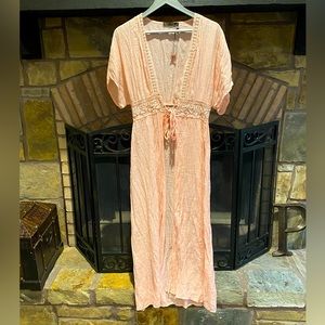 Pink flowy kimono